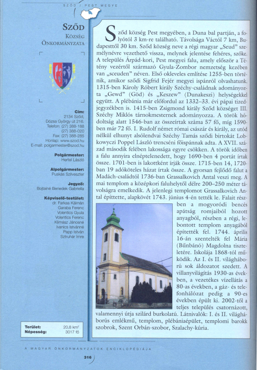 A magyar önkormányzatok enciklopédiája 2002–2006 – Sződ