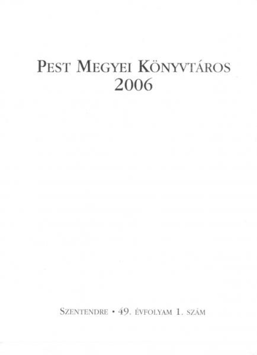 A Pest Megyei Könyvtáros címlapja