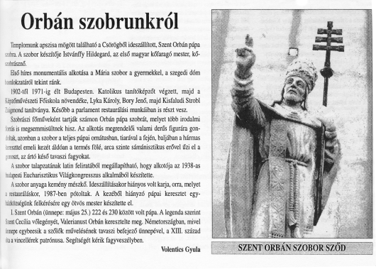 Orbán szobrunkról – Sződiek Híradója (1999. március)